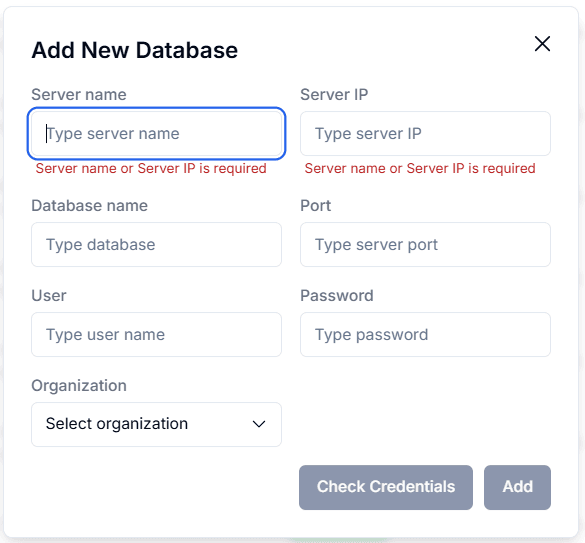 Add New Database