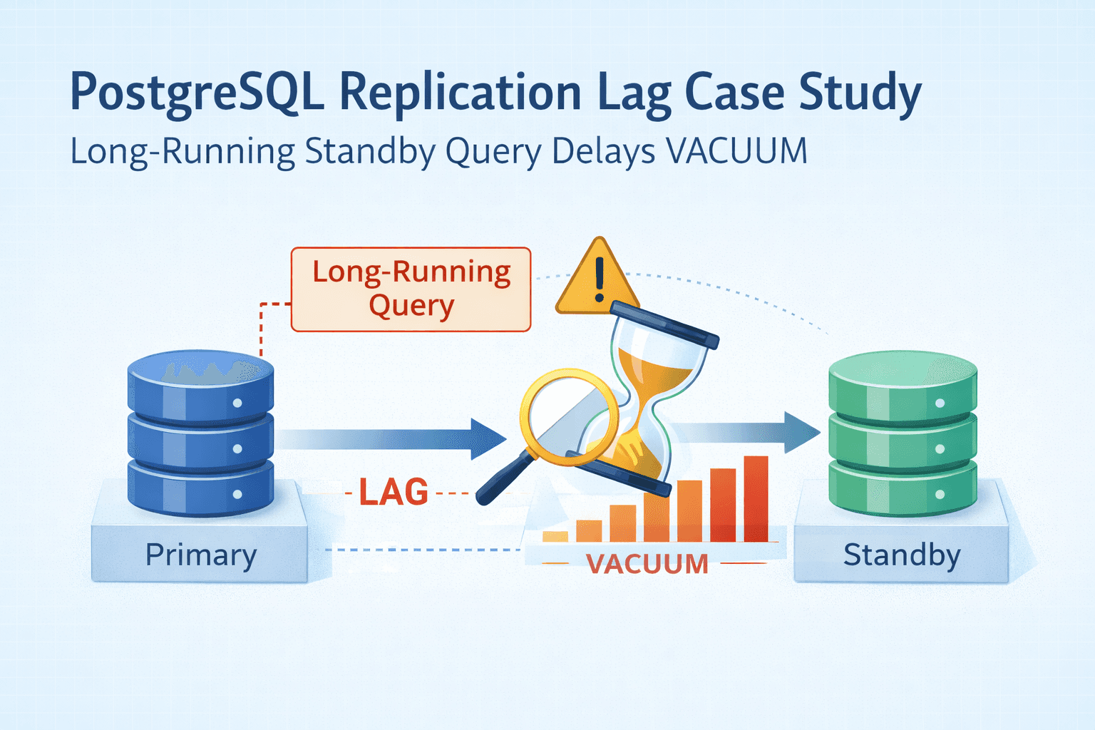 Cover Image for PostgreSQL Replication Lag Case Study: When a Standby Query Delayed Our Maintenance Window